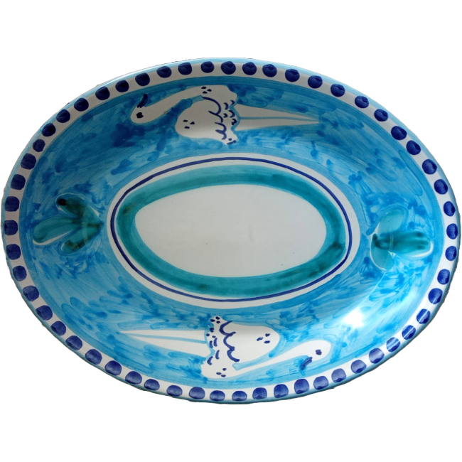 Amalfi Plate 16 cm Blue Ostriches