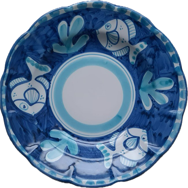 Assiette Amalfi Pasta 25 cm Poisson Bleu Turquoise