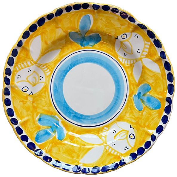 Assiette Amalfi Pasta 25 cm Poisson Jaune