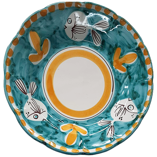 Assiette Amalfi Pasta 25 cm Poisson Vert