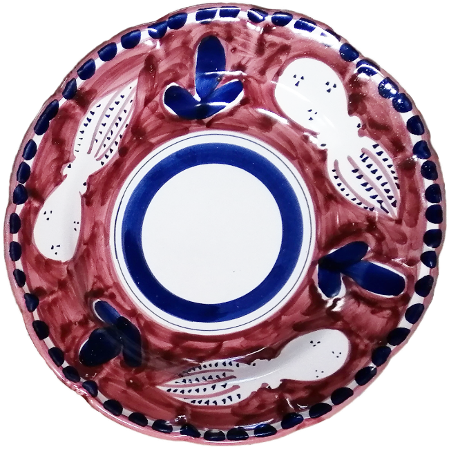 Assiette Amalfi Pasta 25 cm Poulpe Rouge