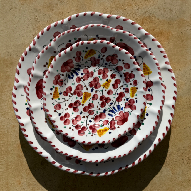 Assiette Deruta 25 cm Bordeaux