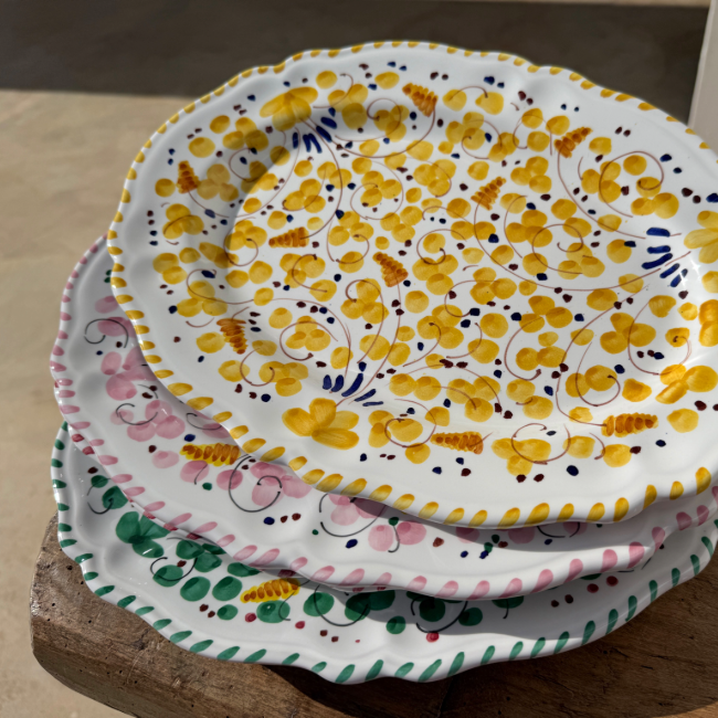 Plat Ovale Deruta 32 cm Rose
