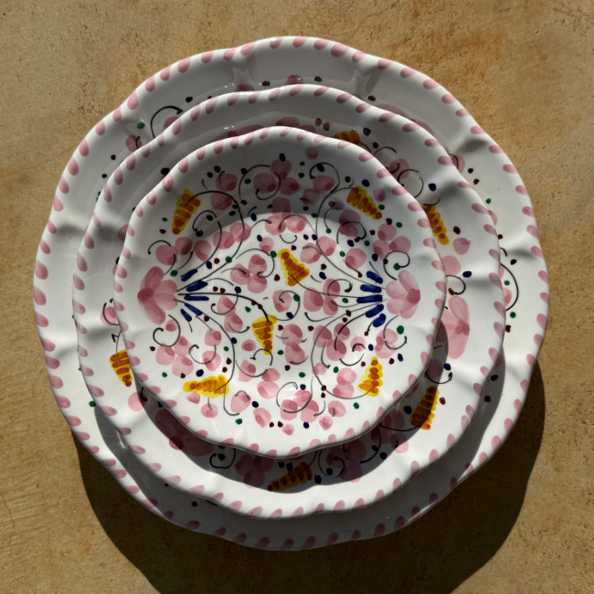Assiette Deruta 25 cm Rose