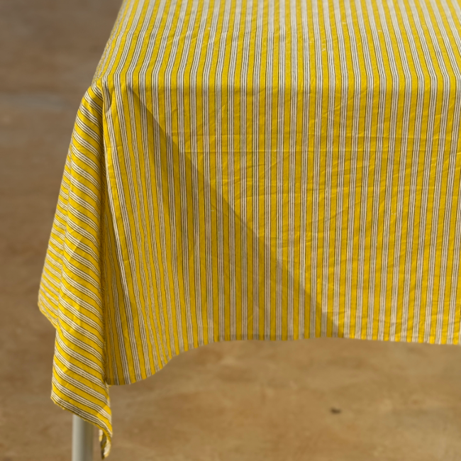 Yellow Striped Tablecloth