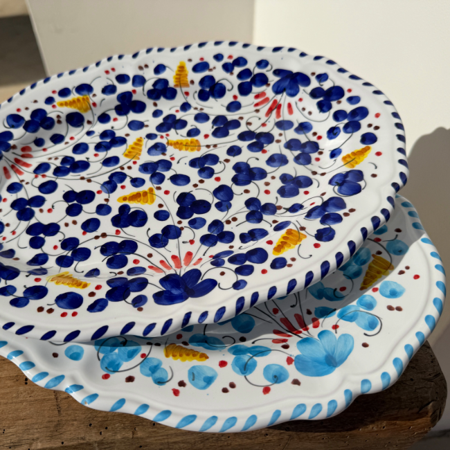 Plat Ovale Deruta 32 cm Bleue