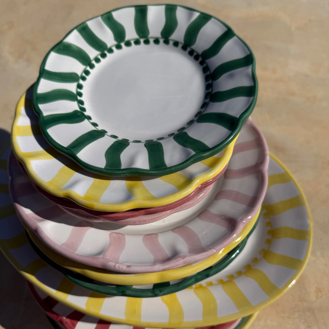 Assiette Sole 16 cm Rayure Jaune