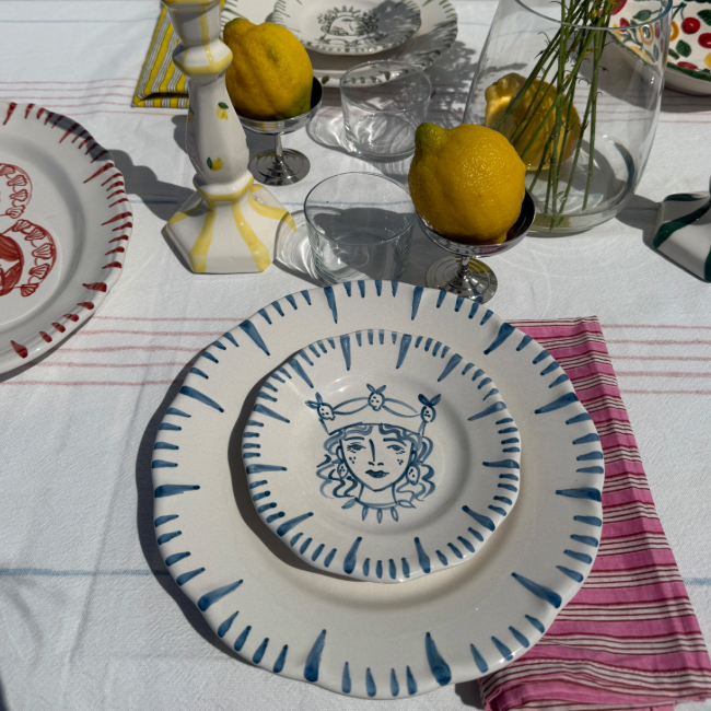 Assiette Re Di Sicilia 25cm Contour Bleu
