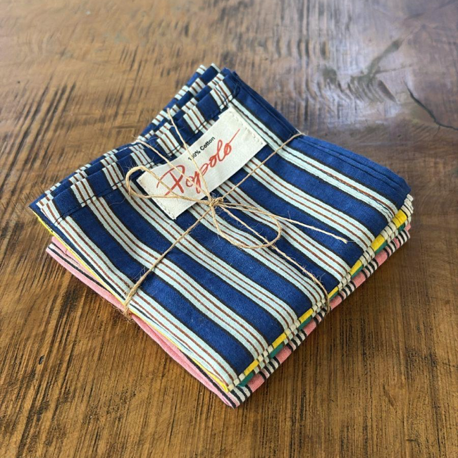 Set of 4 Striped Towels - POPOLO