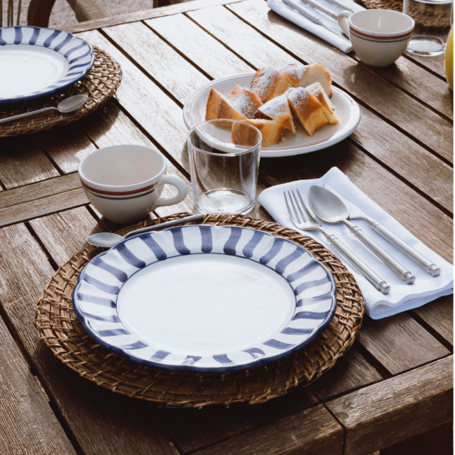 Sole Plate 25 cm Blue Stripe