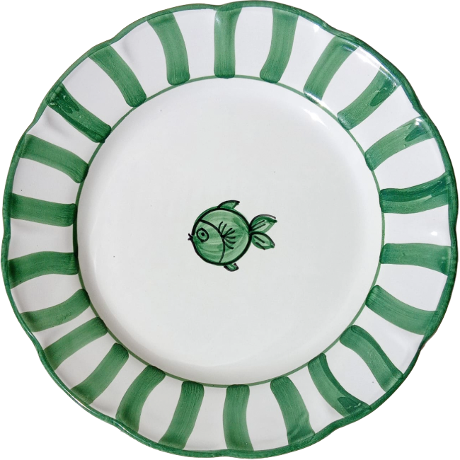 Capri Plate 25 cm Green Fish