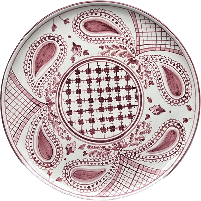 Grand Plat Bandana Rond Bordeaux