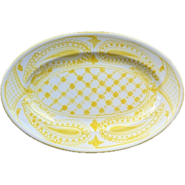 Plat Ovale Bandana 25cm Jaune