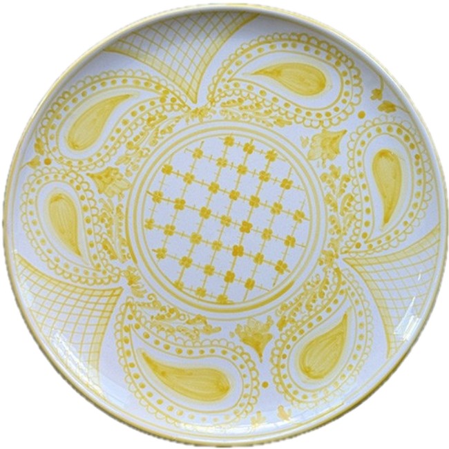 Grand Plat Bandana Rond Jaune