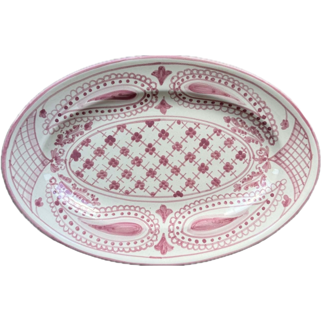 Oval Plate Bandana 25cm Pink