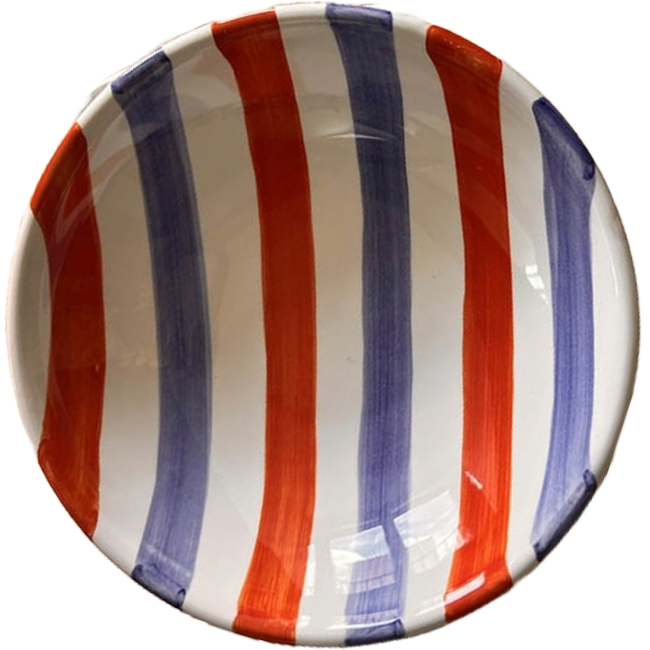 Bol 20 cm Rayure Orange Bleu