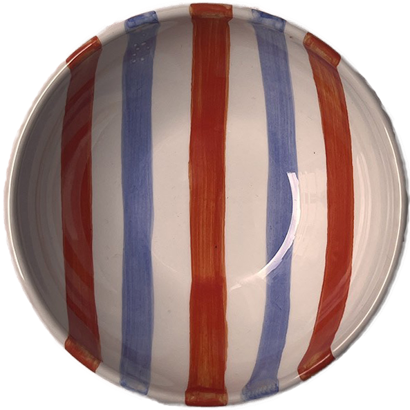 Bol 14 cm Rayure Orange Bleu