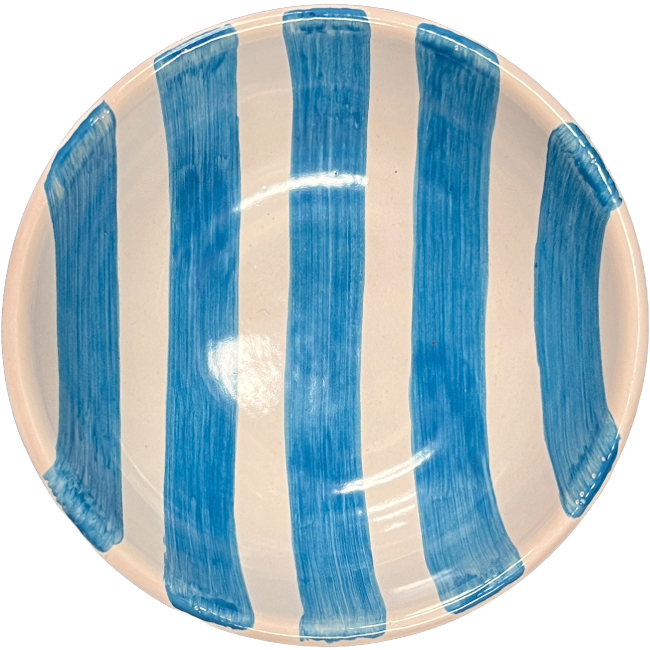 14 cm Bowl Turquoise Stripe