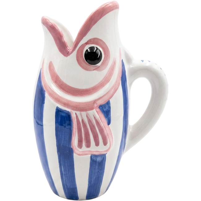 Amico Carafe Poisson Rayures Bleue