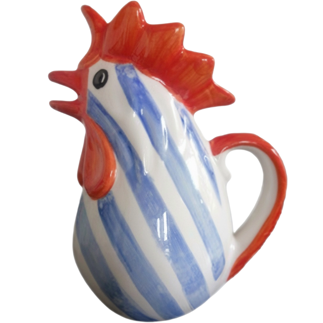 Carafe Coq Rayures Bleu