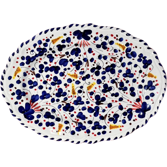 Deruta Oval Plate 32 cm Blue