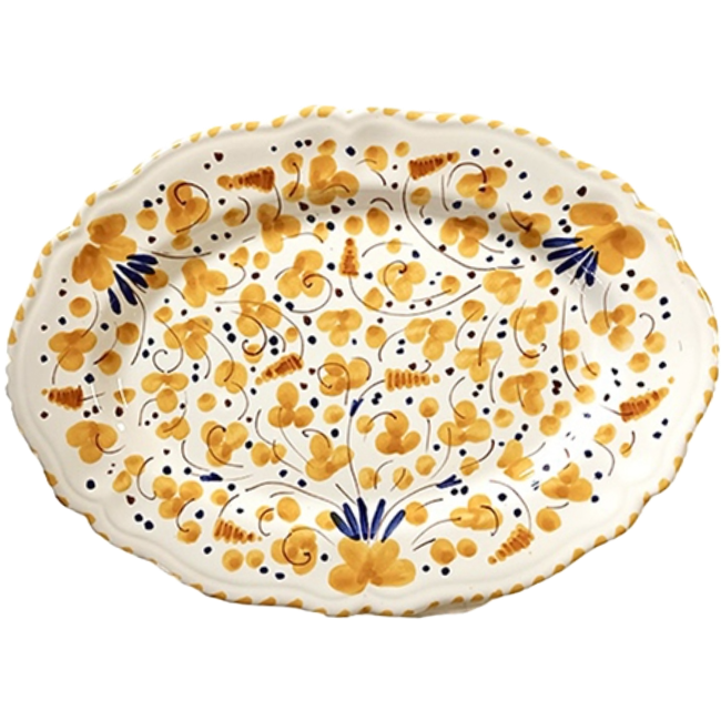 Deruta Oval Plate 32 cm Ochre