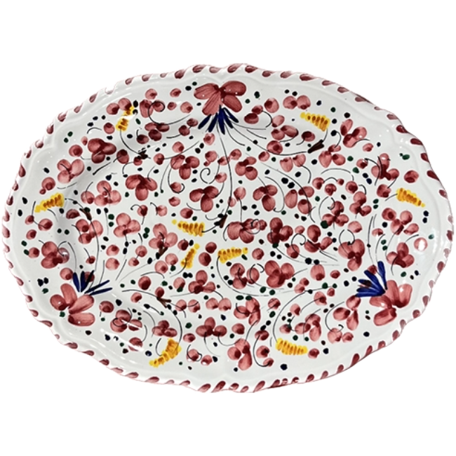 Deruta Oval Plate 32 cm Bordeaux