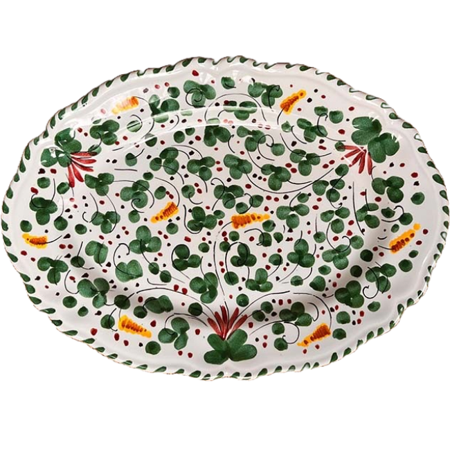 Plat Ovale Deruta 32 cm Verte