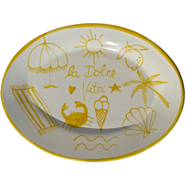 Plat ovale Dolce Vita Jaune 32 cm