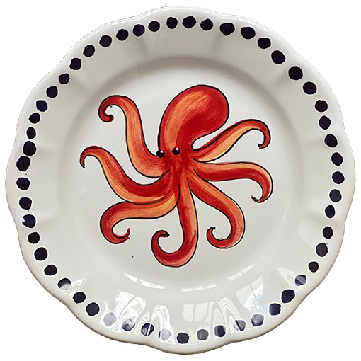 Assiette Estate 16 cm Poulpe Rouge