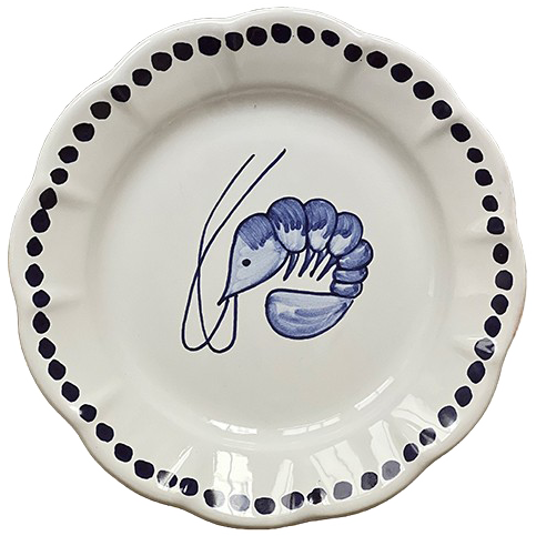Assiette Estate 25 cm Gambas Bleu