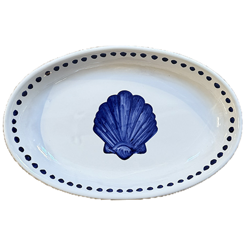 Oval Plate Estate 25 cm Shell Blue