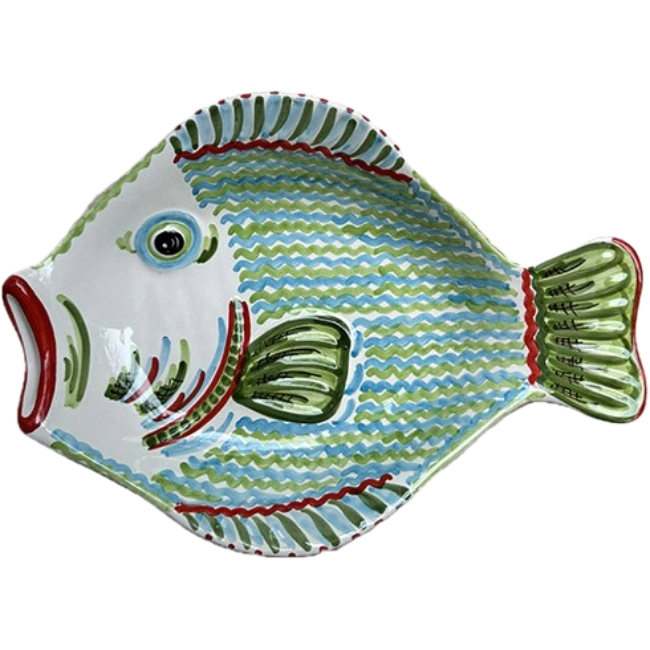 Large Green Portofino Fish Plate