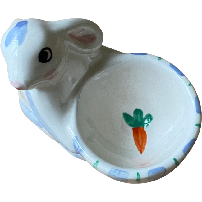 Coquetier Lapin Rayure Bleue