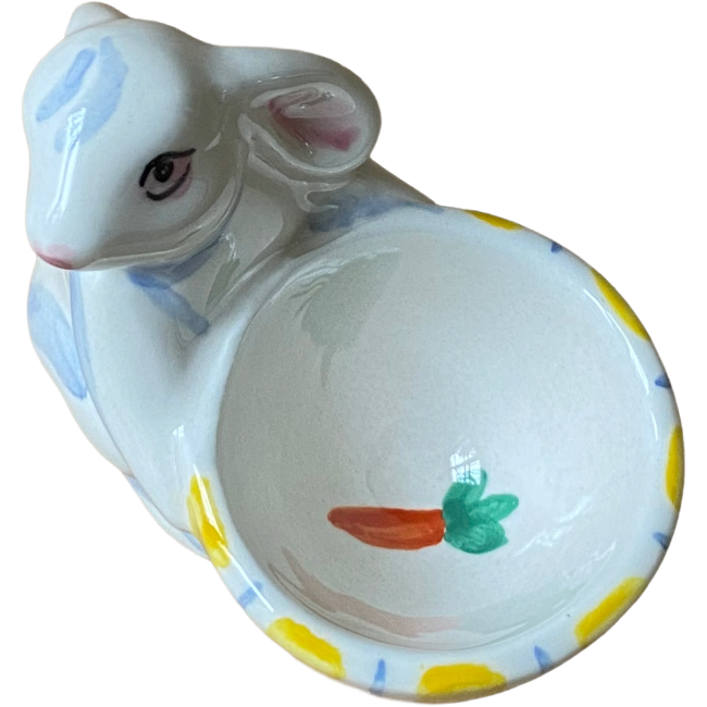 Coquetier Lapin Rayure Jaune