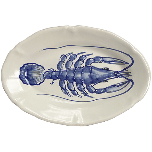 Plat Ovale Mare 30 cm Homard Bleu