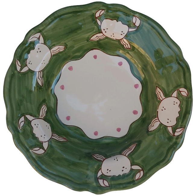 Assiette Positano Pasta 24cm Crabe Vert