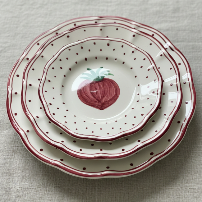 Plate 25cm Red Dots