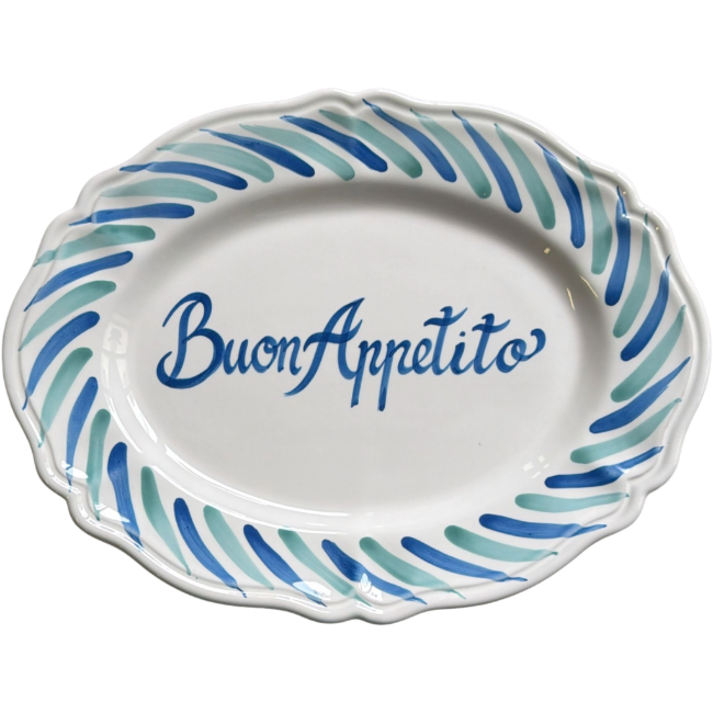 Plat Ovale Berlingot 38cm Bleu