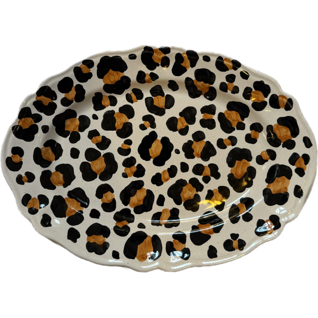 Leopard oval plate 32 cm