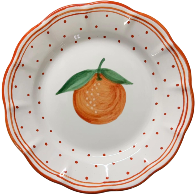 Assiette 20cm Plumetis Orange Fruit