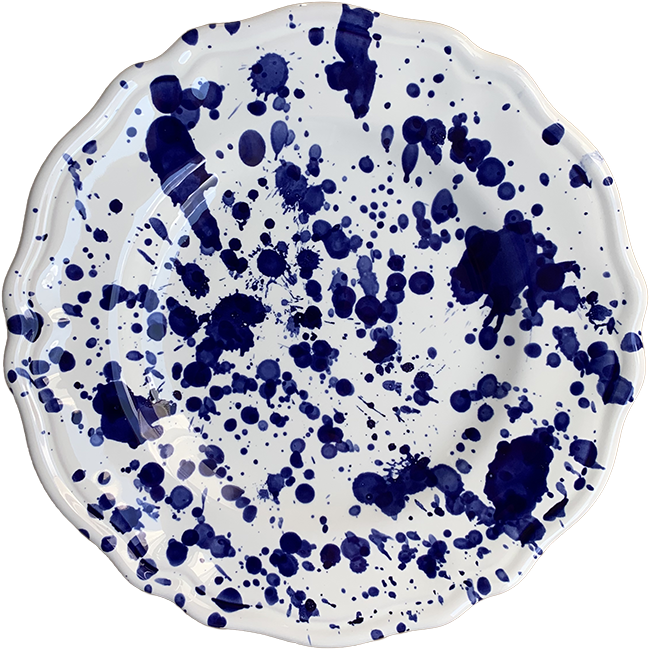 Assiette Points 25 cm Bleus