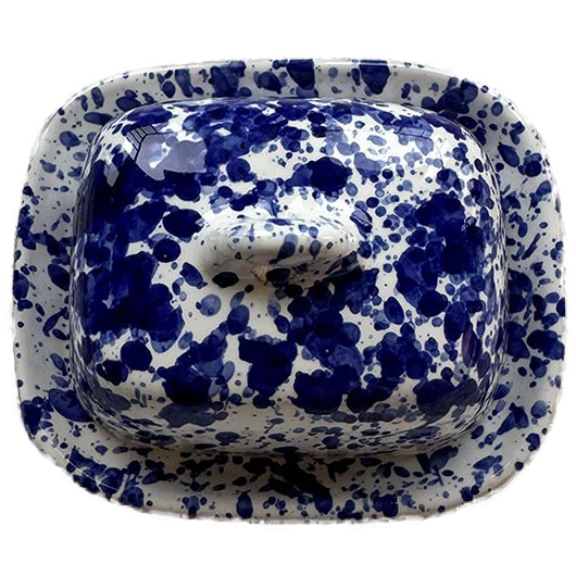 Mini Blue Dot Butter Dish
