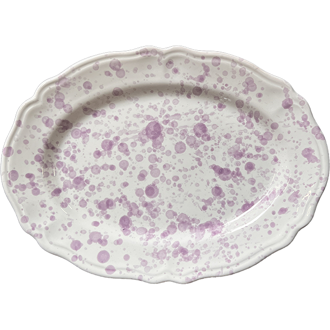 Plat Ovale Points 32 cm Violets