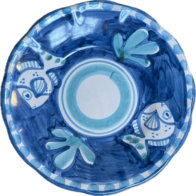 Amalfi Plate 16 cm Blue & Turquoise Fish