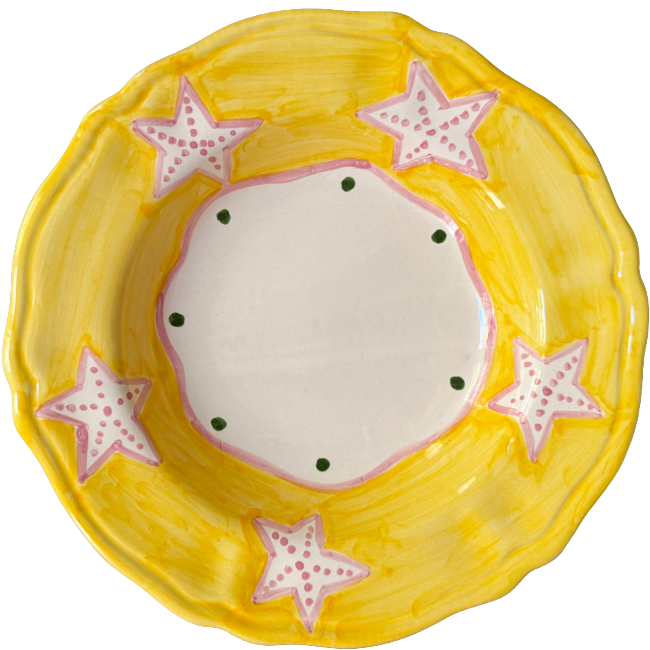 Assiette Positano Pasta 24cm Étoile de Mer Jaune