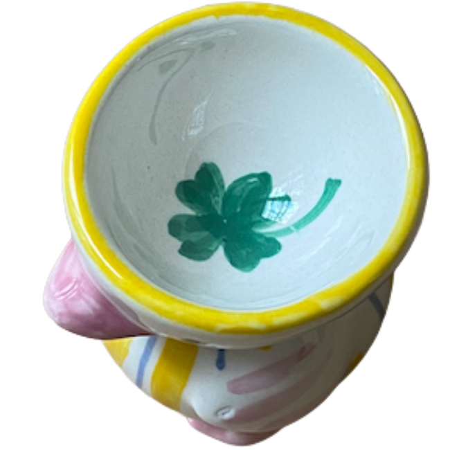 Coquetier Poussin Rayure Jaune