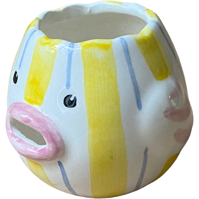 Coquetier Pulcino Rayure Jaune