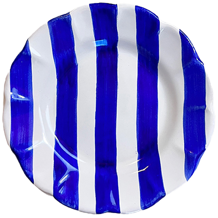 Assiette Rayure 16 cm Bleue