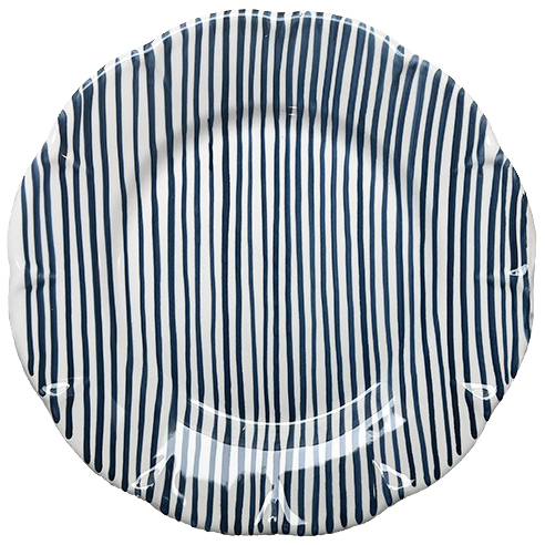 Assiette Rayure Fine 25 cm Bleu